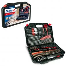 Набор бит для сверл, отверток, бит DEDRA 18A11S246 246шт для дерева, металла, бетона, пилы для дерева, дрели, удобный кейс (18A11S246)