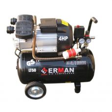Gaisa kompresors 50L, 2 cilindri ERMAN 3,1 kW (EM3050V)