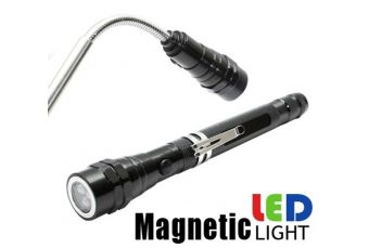 Телескопический магнитный фонарик с сильным 3 LED диодами (QJPU-46)