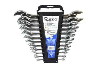 Polished Open End Wrench Spanner Set 6-32mm 12pcs (Storage Rack) (G11345)