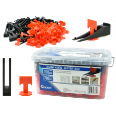 Flīžu izlīdzināšanas sistēma - 100 ķīļi + 700 1.5mm skavas (G00436)