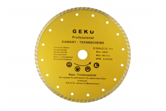 Отрезной алмазный диск Турбо 230x22,2mm GEKO Profi (G00264)