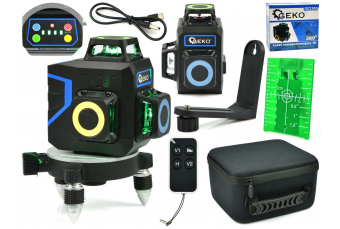 Самовыравнивающийся лазерный нивелир 3D 360 с 12 зелеными линиями (G03308)