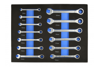 Вкладыш - набор ключей с трещоткой 13шт. 8-22мм (G10833C)