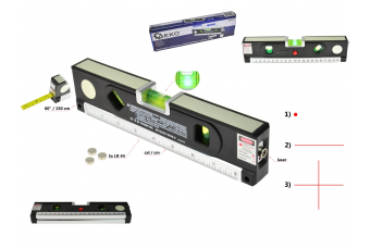 Лазерный нивелир с подсветкой и измерительным прибором 1,5м (G03311)