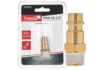 Brass connector with external thread GZ 1/4" male type (T00281)