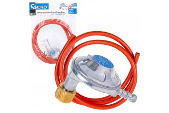 Propāna-butāna gāzes savienojuma komplekts - leņķa regulators, skavas un šļūtene 2m (G80544)