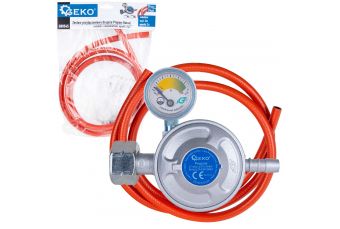 Комплект для подключения газа пропан-бутан – регулятор с манометром, хомутами и шлангом 2м (G80545)