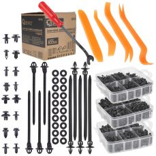 Набор автомобильных зажимов и колышков + съемники 655шт. (Г02935)