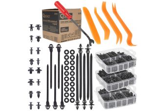 Набор автомобильных зажимов и колышков + съемники 655шт. (Г02935)