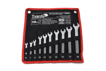 Kombinētais uzgriežņu atslēgu komplekts 10gab CRV-CS 6-19mm (satīns) (T00654)