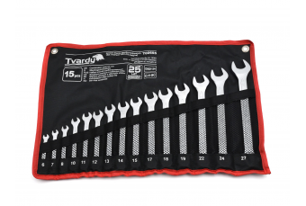 Комплект комбинированных гаечных ключей 15шт. 6-27 мм CRV-CS (сатин) (T00655)