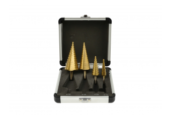 Набор конических сверл HSS TiN 4шт. 4-12.4-20.4-32.4-39 (G38506)