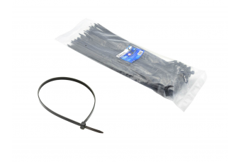Black nylon cable ties 350x7.6mm UV 50pcs. (G17122)