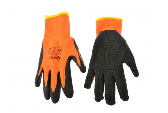 Acrylic liner crinkle latex coated glove for winter ORANGE size: 8 (G73590)