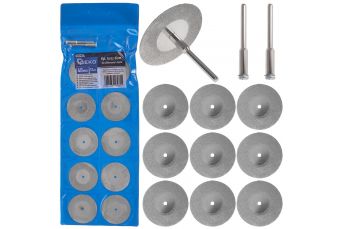 Набор алмазных шлифовальных и отрезных дисков 40мм 12шт. (G81224)