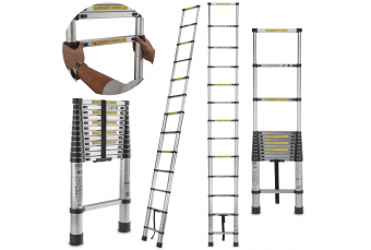 Лестница телескопическая алюминиевая 3,8м 150кг (G02445)