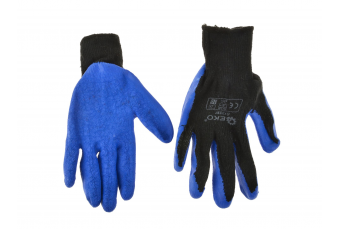 Acrylic liner crinkle latex coated glove for winter BLUE size: 8 (G73595)
