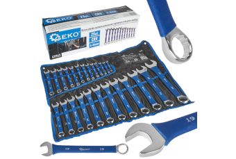 Полированные комбинированные ключи с резиновой рукояткой AntiSlip 6-36мм 25шт. CRV (G11143)