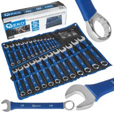 Pulētas kombinētās uzgriežņu atslēgas ar AntiSlip gumijas rokturi 6-32mm 25gab. CRV (G11147)