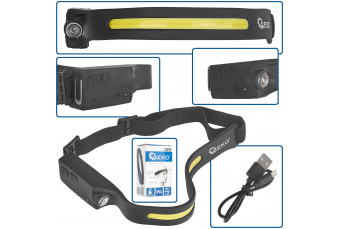 Headlamp with a motion sensor LED COB 3W + 1W XPE 1200mAh 350lm IPX4 (G15118)