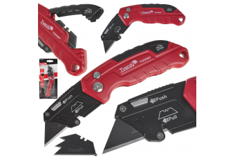 Складной нож с трапециевидным лезвием 60x19x0.6мм SK2H TVARDY (T00087)