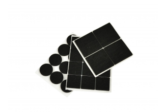 Войлочные накладки для мебельного гарнитура (черные) – круглые 25мм и прямоугольные 25х25мм + 40х40мм 28шт. (G29812)