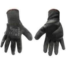 Перчатки защитные GEKON размер 9 / латексные, черные толстые 12шт. (G73572)