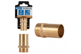 Латунный ниппель для шланга 25 мм – 3/4" наружная резьба – с ключом (G70172)