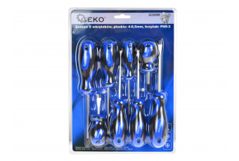 Набор из 8 шлицевых отверток: 4-6,5 мм Phillips:ph 0-2 GEKO (G32006)