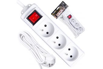 Электрический удлинитель – удлинитель белый 3 розетки 3м (K00245B-B)