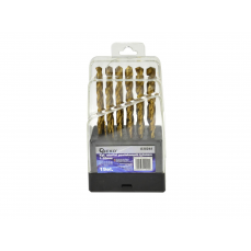 Набор сверл 19шт.1-10мм HSS TiN (G38244)