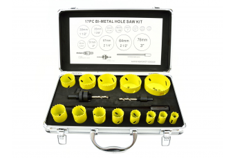 Биметаллическая кольцевая пила по металлу и дереву 17шт / алюминиевый корпус (G39999)