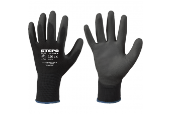 Work gloves with PU-ECO coating - 11 (XXL) Black (1808BLACK11)