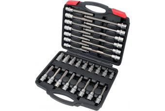 Bitu komplekts | nospiešanai 12,5 mm (1/2") | iekšējais sešstūris | 30 gab. (YT-77540)