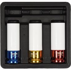 Набор тонкостенных ударных торцевых головок с защитой | 12,5 мм (1/2") | 17/19/21 мм | 3 шт. (YT-1056)