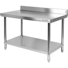 Верстак с полкой | складной | нержавеющая сталь | 1000x600xH850+100 мм бортик (YG-09021)