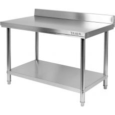 Верстак с полкой | нержавеющая сталь | 800x700xH850+100 мм бортик (YG-09030)