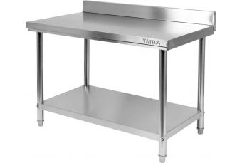Верстак с полкой | нержавеющая сталь | 800x700xH850+100 мм бортик (YG-09030)