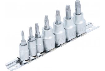 Skrūvju nosūcēji | | 6,3 mm (1/4 collas) / 10 mm (3/8 collas) | bojātam T-Star (Torx) T10 - T40 | 7 preces (7098)