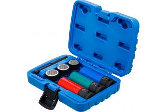 Twist Socket Set (Spiral Profile) / Screw Extractor & Impact Socket Set | 12.5 mm (1/2") Drive | 17 / 19 / 21 mm | 7 pcs. (7510)