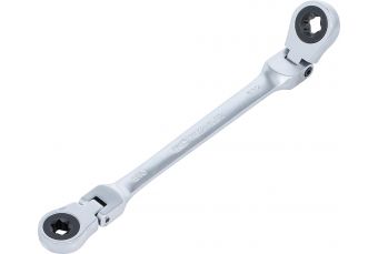 Double Ratchet Ring Spanner | adjustable | with E-Type Ring Heads | E10 x E12 (71028-10X12)