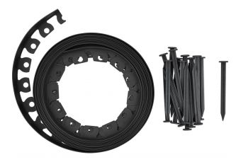 Бордюр газон садовый 40мм 10м со шпильками, анкерами 20шт (88710)