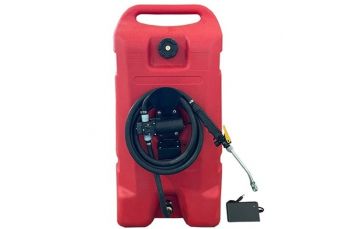 Мобильный топливный бак (пластик) с насосом 12V AC/230V 53L с колесами (DTK53)