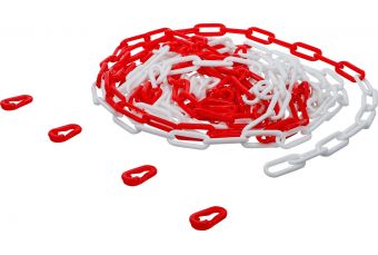 Барьерная цепь | красная/белая | 4 крючка | пластик | 7,5 м (80816)