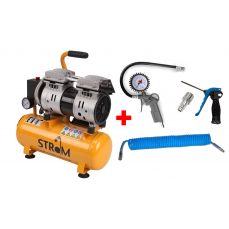 Komplekts: Kompresors 9L, 220V + Pneimatisko instrumentu komplekts 3gab. (JN550+)