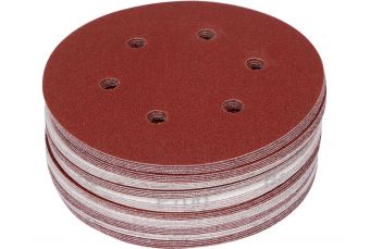 Круг шлиф./липучке перф. 6 отверстий 150мм Р100 50шт  (YT-834584)