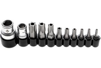 Bit Set | 6.3 mm (1/4") / 10 mm (3/8") Drive | T-Star tamperproof (for Torx) | 11 pcs. (786)