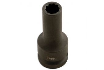 Удлиненная ударная торцевая головка 1/2" 10 мм (10-кап.) для съемных колесных дисков (CW0029)
