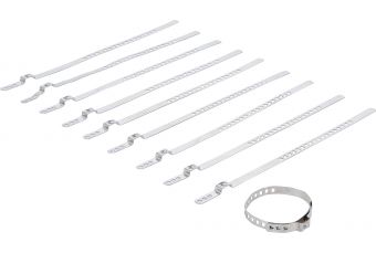 Набор зажимов для чехлов оси | Нержавеющая сталь | 7 мм | 20–50 мм | 10 шт. (70327)